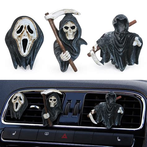 Pcs Car Air Vent Grim Reaper Car Air Vent Clips Skull Head Car Air