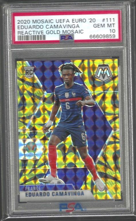 Eduardo Camavinga Panini Mosaic Gold Reactive Rc Psa