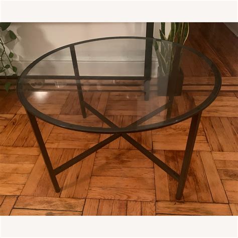 Ikea Contemporary Glass Round Coffee Table Aptdeco