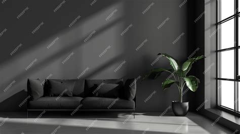 Premium Photo | Minimalist black interior of room