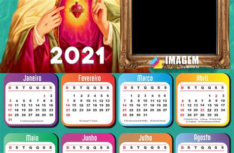 Calendário 2021 Que Jesus Cristo Nos Abençoe Imagem Legal