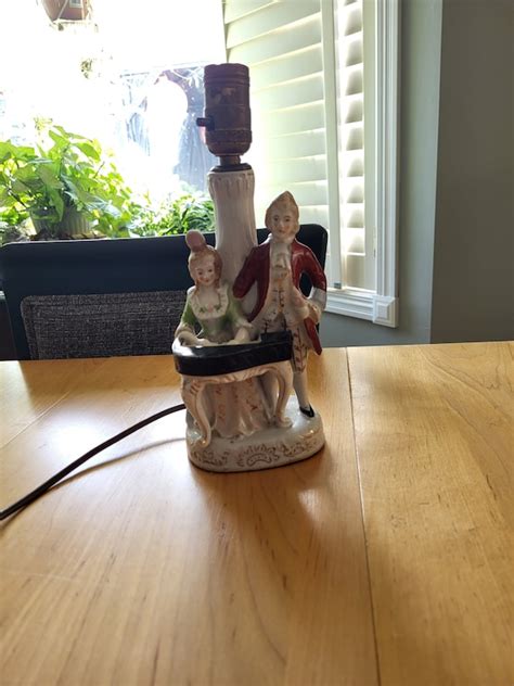 Porcelain Victorian Lamp With Gold Gilding Victorian Couple Etsy
