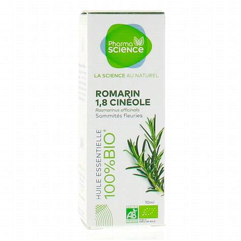 PHARMASCIENCE Huile essentielle de Romarin 1 8 Cinéole bio flacon 10 ml