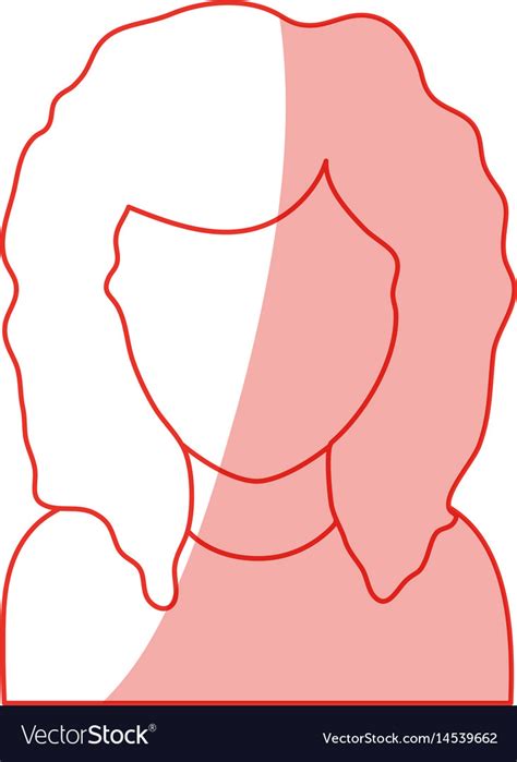 Red Silhouette Shading Faceless Half Body Woman Vector Image