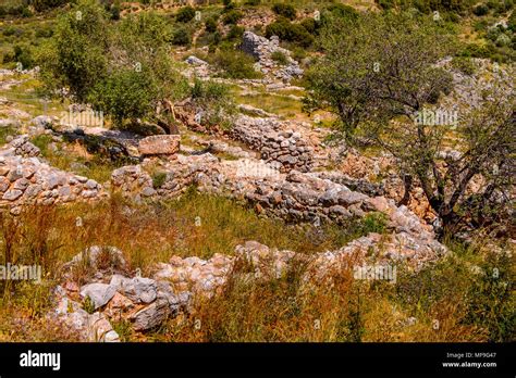 Ancient Ruins Of Mycenae Center Of Greek Civilization Peloponnese