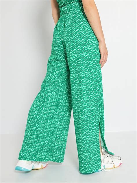 Pantalon Large Vert Kiabi