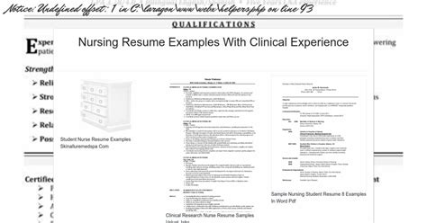 Nursing Resume Examples With Clinical Experience