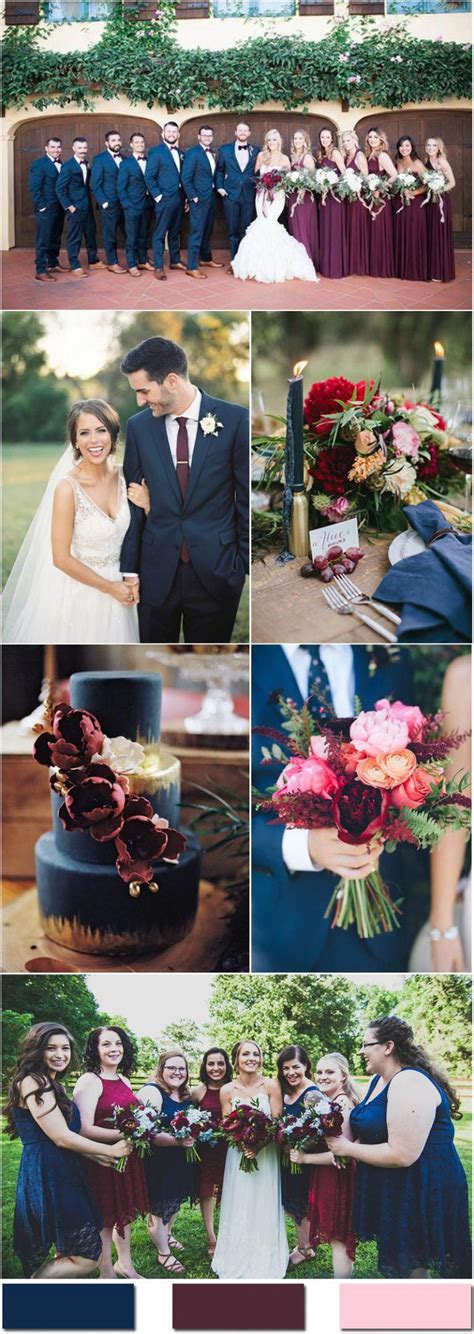 Navy Blue And Burgundy Wedding Color Ideas Burgundy Wedding Colors