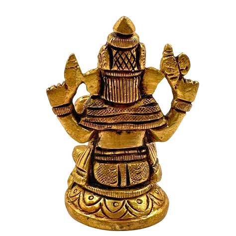 Brass Ganesha Sitting Idol For Puja Ganpati Bring Blessings To Your