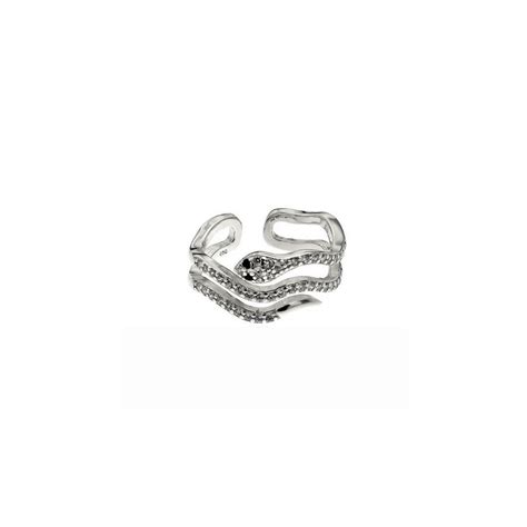 Anillo Serpiente De Plata De Ley Para Mujer