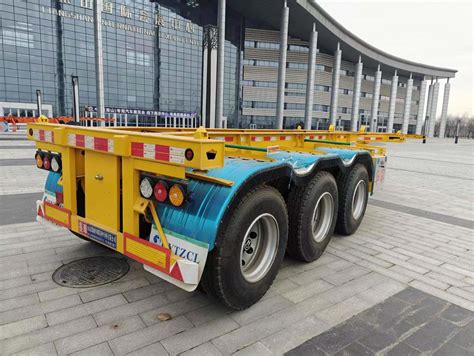 Skeleton Container Transport Trailer 3 Axles 40 Feet Container Truck Semi Trailer China