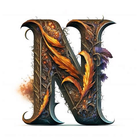 Premium Photo Fantasy Monogram Letter N