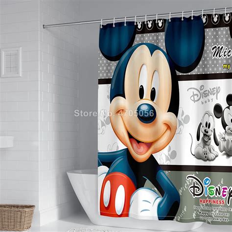 Disney Mickey Minnie Mouse Shower Curtain Cartoon 3d Print Wash Shower