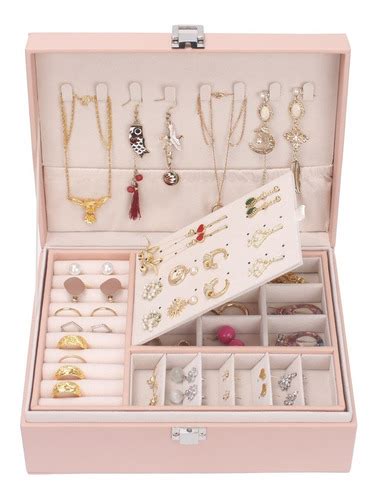 Estuche Joyería Caja Organizador Arete Collar Pulsera Rosa Meses sin