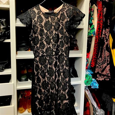 Express Dresses Express Black Lace Nude Open Back Sexy Dress Poshmark