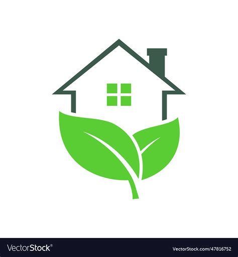 Leaf House Logo Royalty Free Vector Image Vectorstock