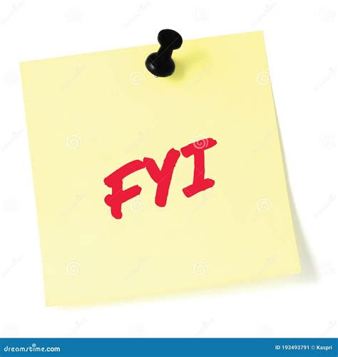 Fyi For Your Information Acronym On Sticky Notes Office Desk
