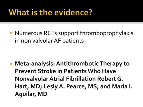 Ppt Antithrombotic Therapy In Non Valvular Af Patients Powerpoint