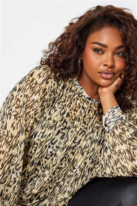 Yours Plus Size Beige Brown Leopard Print Chiffon Blouse Yours Clothing