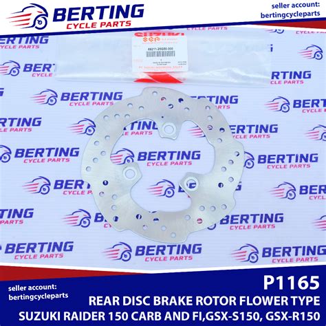 SGP DISC REAR BRAKE ROTOR FLOWER TYPE Suzuki Raider 150 Carb FI GSX