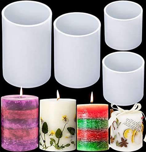 Cylinder Candle Molds For Candle Making 4in 3in 2in Silicone