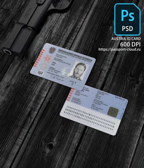 Austria ID Card 2010 PSD Template Buy Editable Austria ID Card