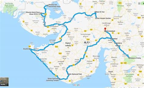 Dwarka Temple Route Map With Distance Location