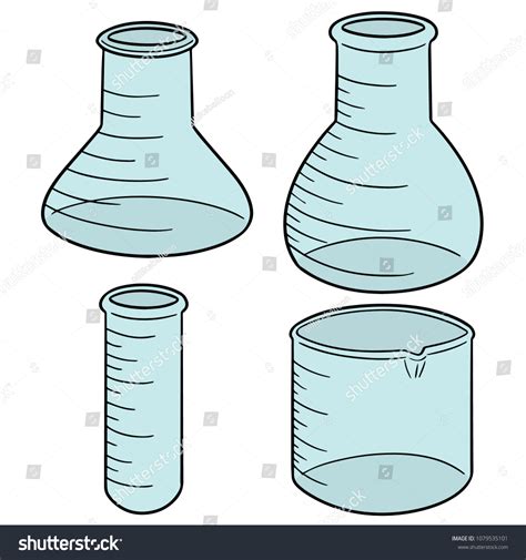 Vector Set Laboratory Glassware Stock Vector Royalty Free 1079535101