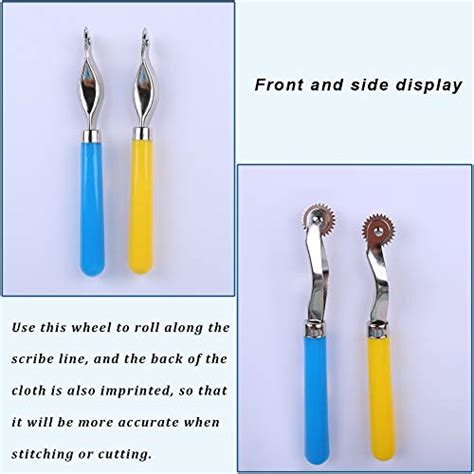 LUNARM 2 Pcs Tracing Wheel Sewing Tool Plastic Handle Needle Point