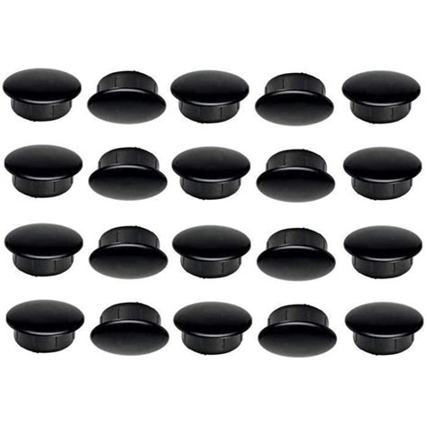 20x BOUCHONS EN PLASTIQUE NOIR ROND DIAMETRE 3MM X 15MM CACHE TROU VIS