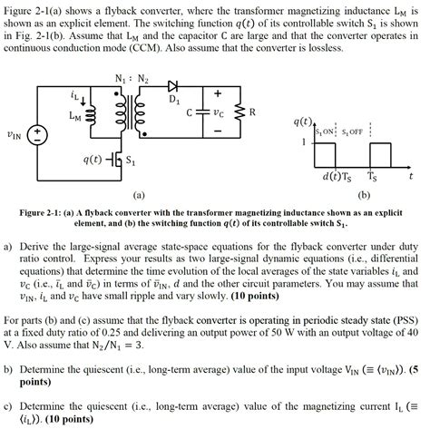 SOLVED Figure 2 1 A Shows A Flyback Converter Where The Transformer