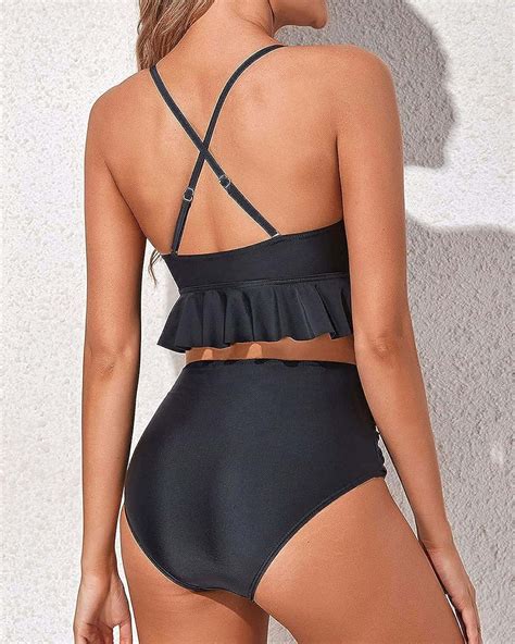 WBW Two Piece Swimsuits High Waist Bikini Set Go Value General