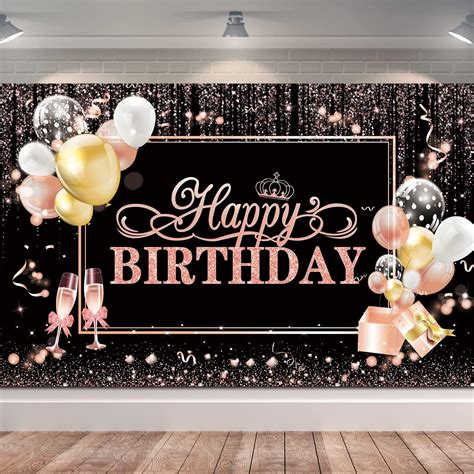 Happy Birthday Backdrop Purple Party Decorations Happy Birthday Decorations For