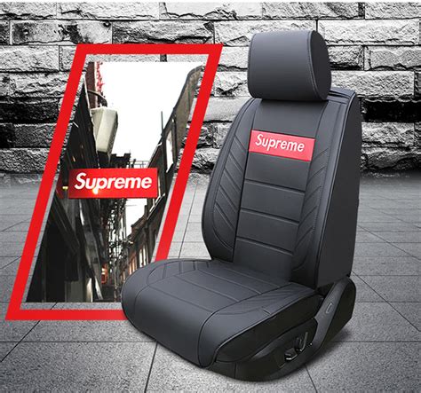 シュプリーム シートカバー 汎用 前席 レザー 車 防水 防汚 ブランド Supreme カーシートカバー