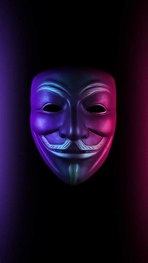 Enonymous Red Face Edges Anonymous Purple Scary Portrait HD