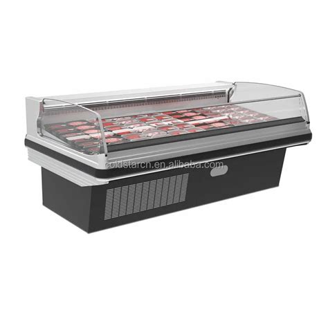 Horizontal Butchery Equipement Meat Display Chiller Fresh Fish Seafood