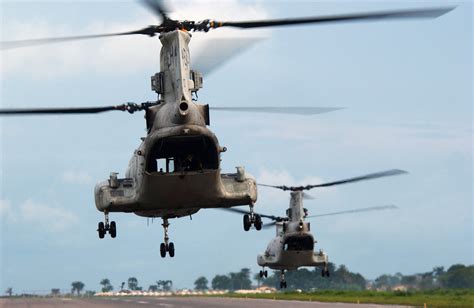 Two Us Marine Corps Usmc Ch E Sea Knight Helicopter Assigned To