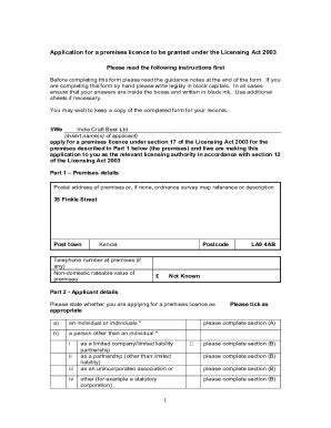 Fillable Online Review Of A Premises Licence Fax Email Print PdfFiller