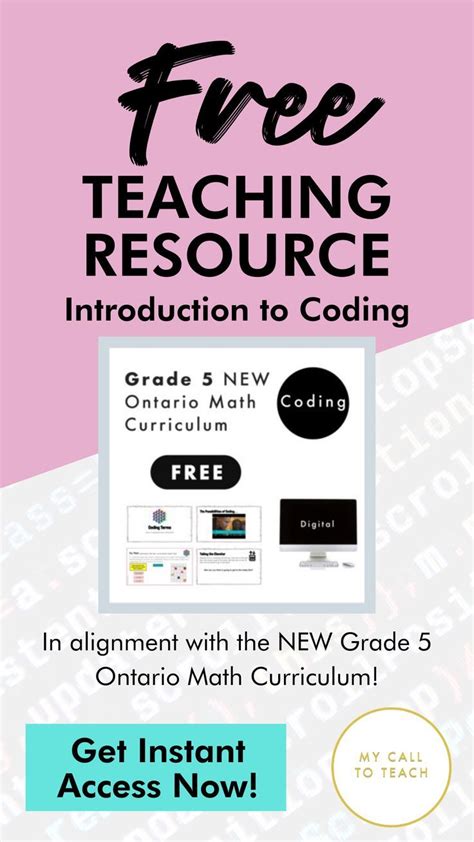 Grade Ontario Math Free Coding Curriculum Digital Google Slides