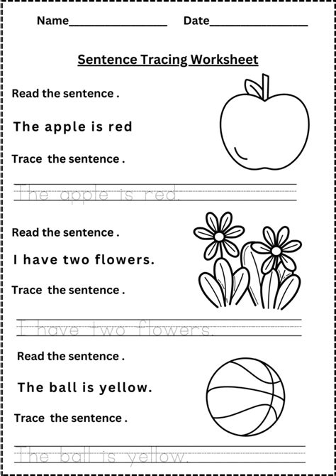 Sentence Writing Template Kindergarten