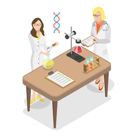 Chemistry Pharmaceutical Lab Isometric Concept Vector Image