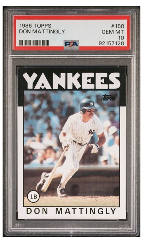 Don Mattingly Topps Psa Gem Mint Fresh Slab Ships Fast Ebay