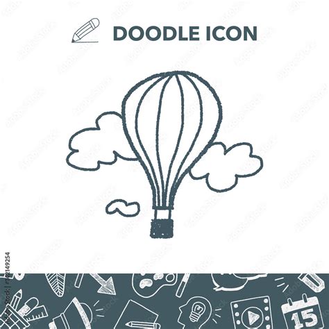 Doodle Hot Air Balloon Stock Vector Adobe Stock