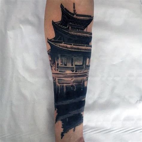 60 Pagoda Tattoo Designs for Men