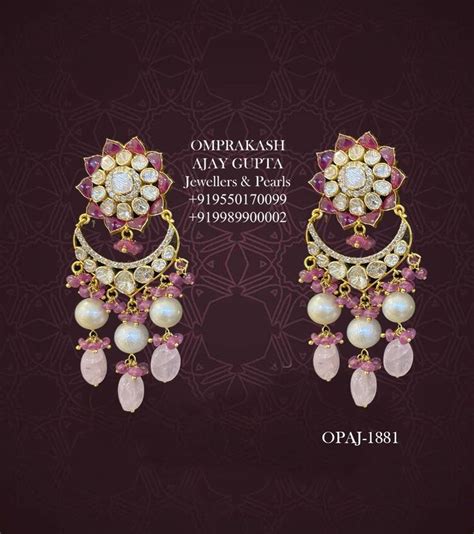 Elegant Stylish Polki Diamond Chandbali Earrings Home Delivery