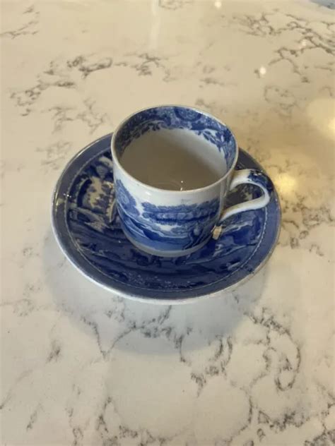 VINTAGE COPELAND SPODE Blue And White Italian Cup And Saucer 20 00