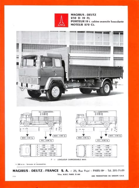 Magirus Deutz Fiche Technique Porteur D Fl De Eur