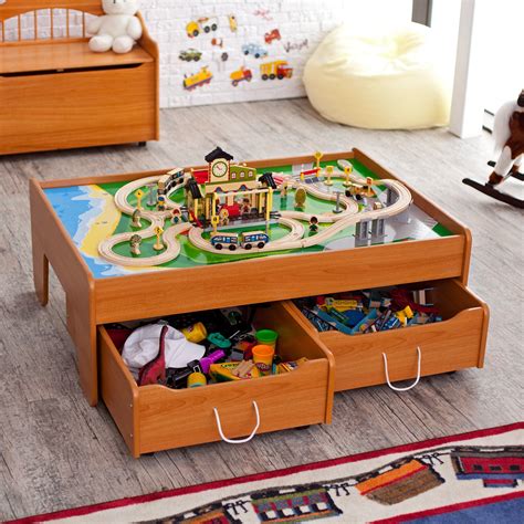 Have To Have It Kidkraft Honey Train Table With Optional Trundle