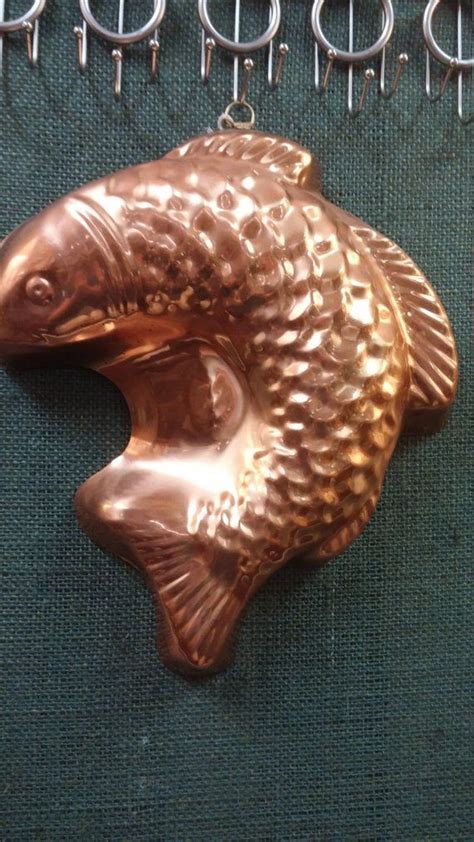 Large Copper Fish Mold Vintage Jello Mold Kitchen Decor Copper Decor