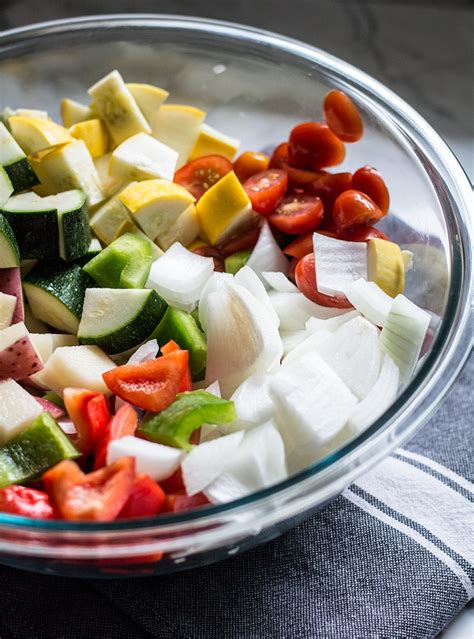 Mediterranean Roasted Red Potatoes And Veggies Lemons And Basil